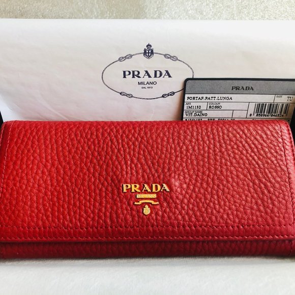 Prada Classic Continental Flap Wallet Red